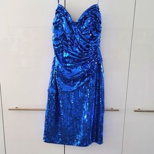 Vintage Blue Sequin Dress